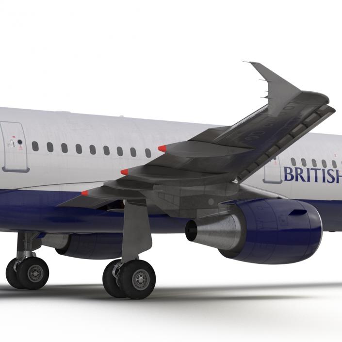 Airbus A321 British Airways Rigged 3D model