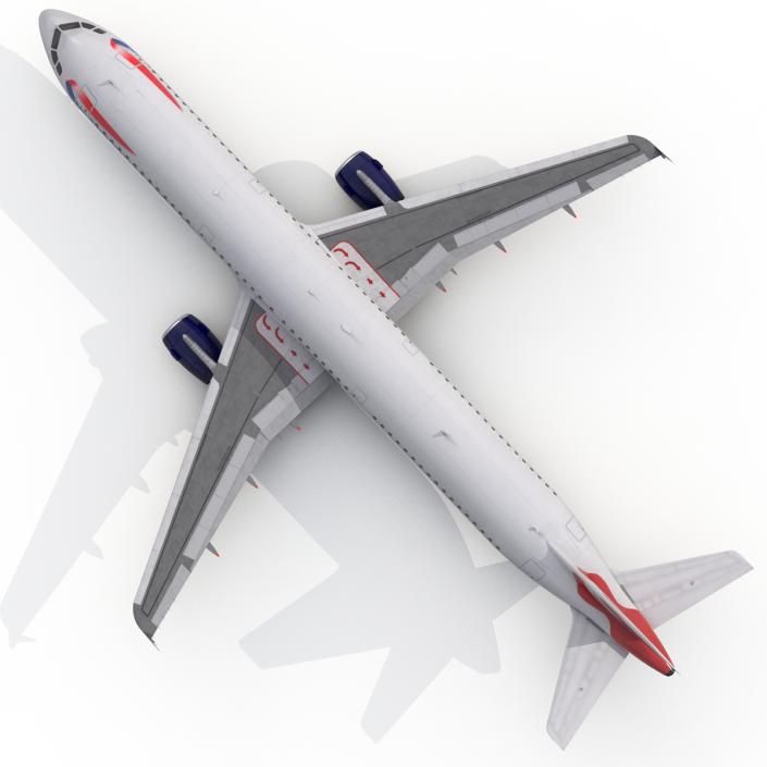 Airbus A321 British Airways Rigged 3D model