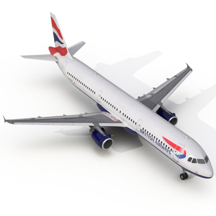 Airbus A321 British Airways Rigged 3D model