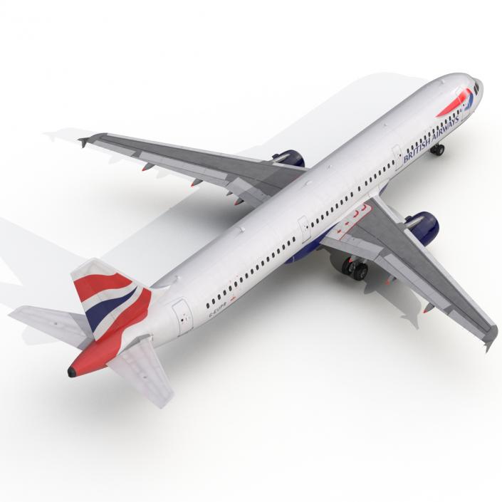 Airbus A321 British Airways Rigged 3D model