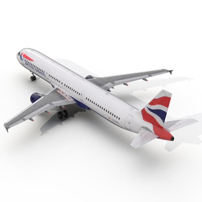 Airbus A321 British Airways Rigged 3D model