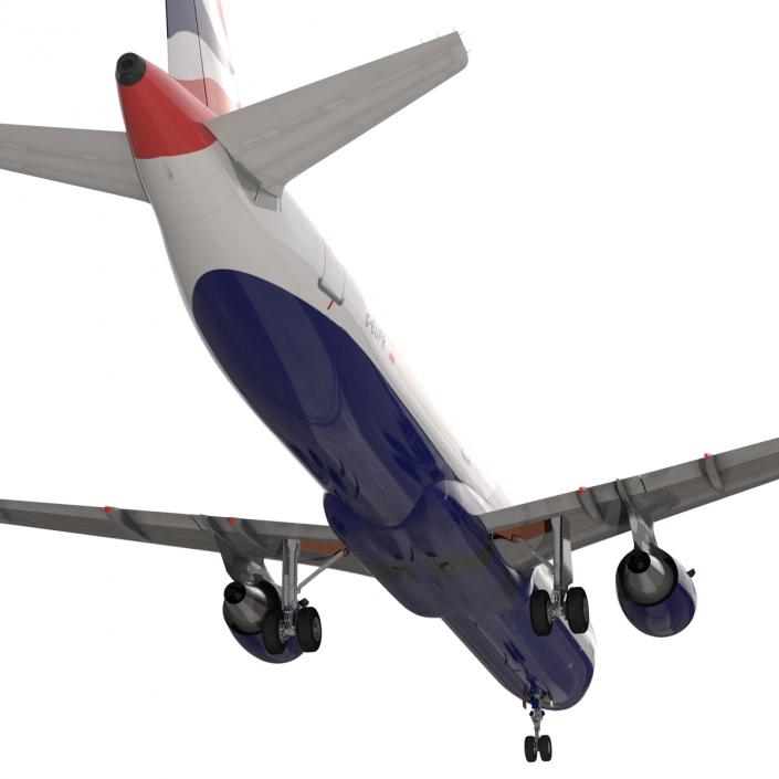 Airbus A321 British Airways Rigged 3D model