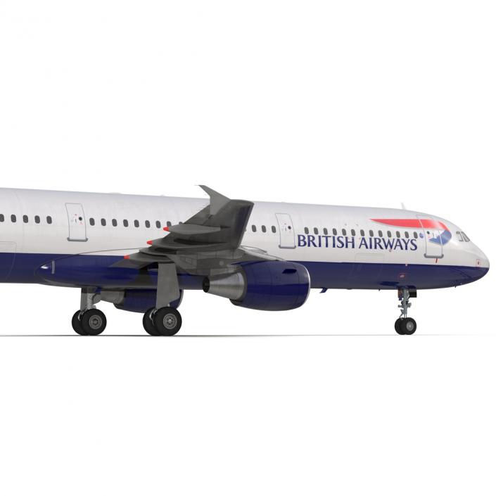 Airbus A321 British Airways Rigged 3D model