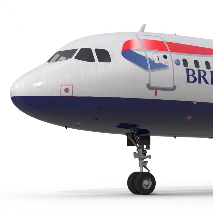 Airbus A321 British Airways Rigged 3D model