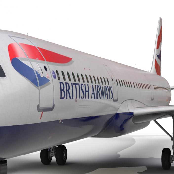 Airbus A321 British Airways Rigged 3D model