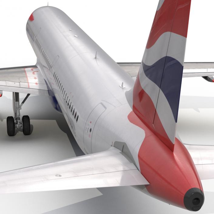 Airbus A321 British Airways Rigged 3D model