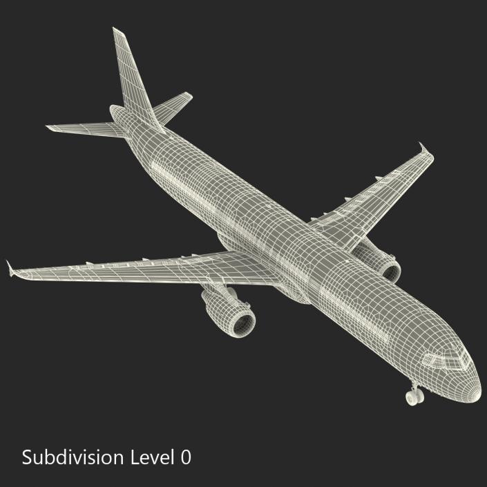 Airbus A321 British Airways Rigged 3D model