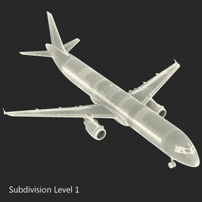 Airbus A321 British Airways Rigged 3D model