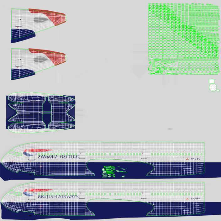 Airbus A321 British Airways Rigged 3D model