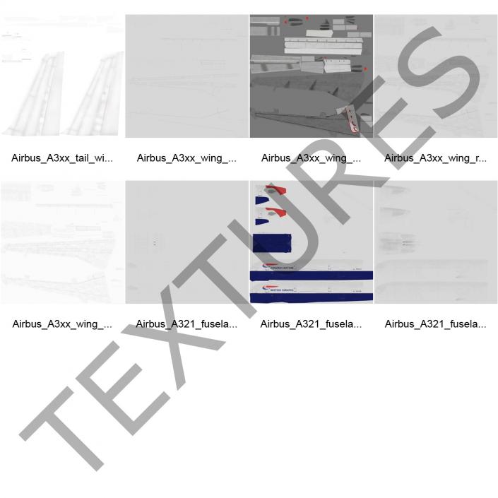 Airbus A321 British Airways Rigged 3D model