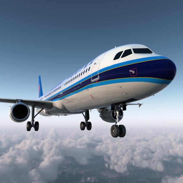 Airbus A321 China Southern Airlines Rigged 3D