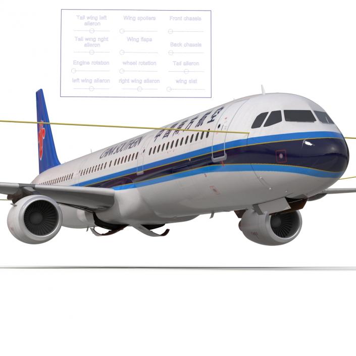 Airbus A321 China Southern Airlines Rigged 3D