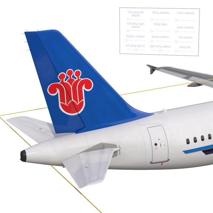 Airbus A321 China Southern Airlines Rigged 3D