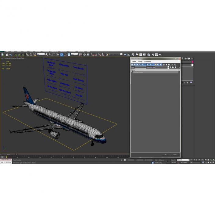 Airbus A321 China Southern Airlines Rigged 3D