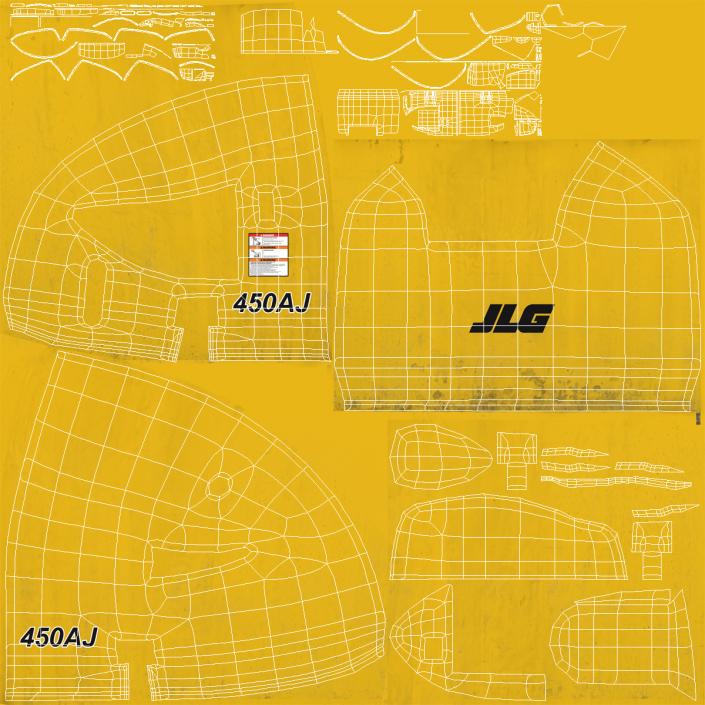 Telescopic Boom Lift JLG 450AJ Yellow 2 3D model