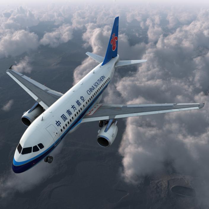 3D model Airbus A318 China Southern Airlines