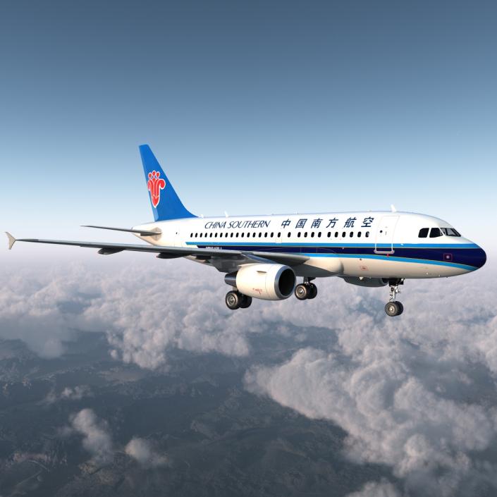 3D model Airbus A318 China Southern Airlines