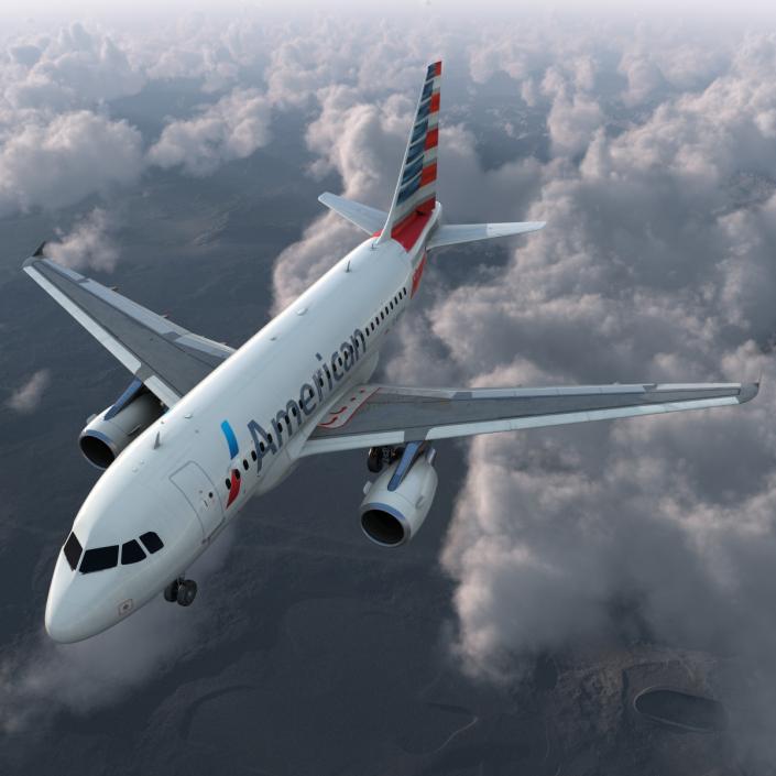 Airbus A318 American Airlines 3D model