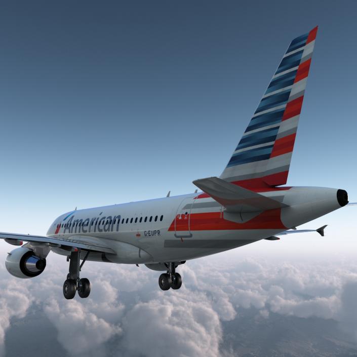 Airbus A318 American Airlines 3D model