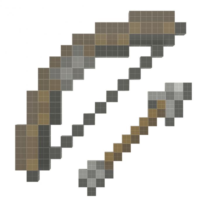 3D Minecraft Bow and Arrow model