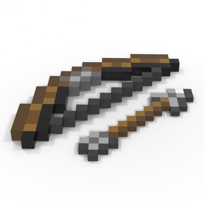 3D Minecraft Bow and Arrow model