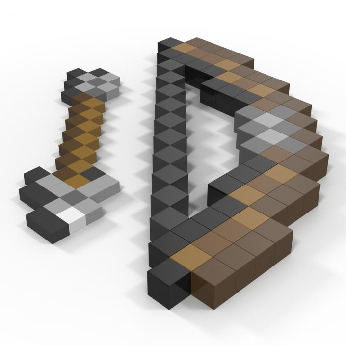 3D Minecraft Bow and Arrow model