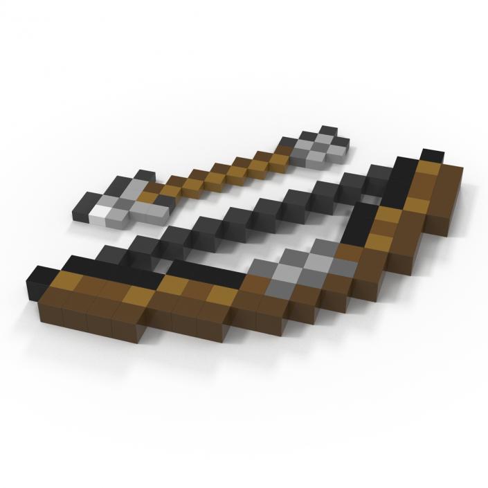 3D Minecraft Bow and Arrow model