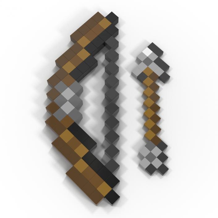 3D Minecraft Bow and Arrow model