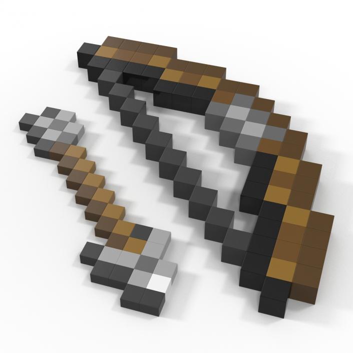 3D Minecraft Bow and Arrow model