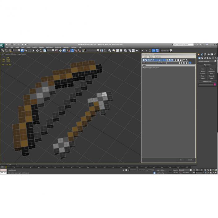 3D Minecraft Bow and Arrow model