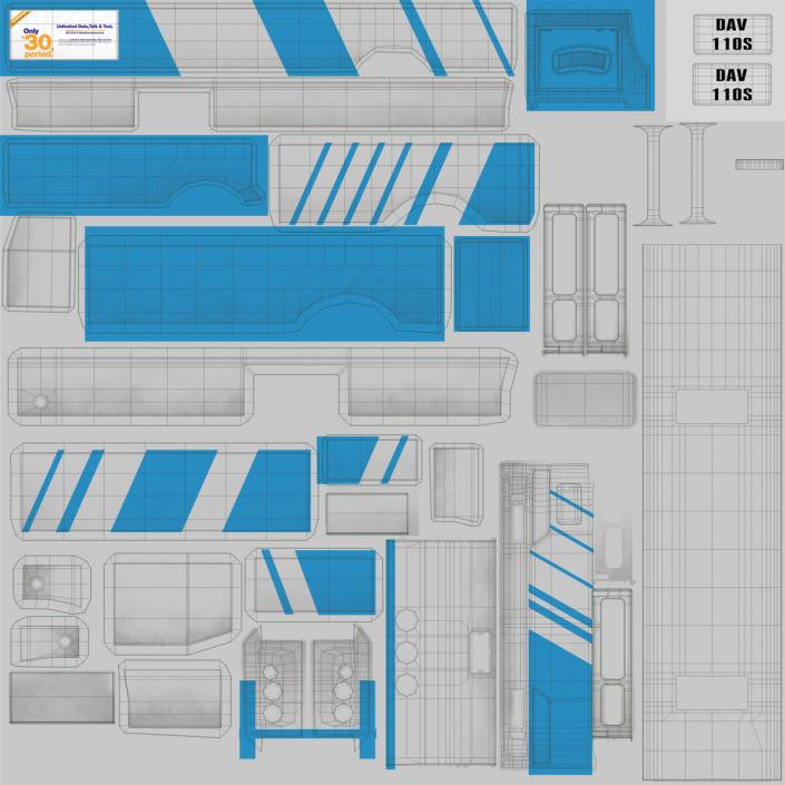 3D model Orion V Transit Bus Simple Interior