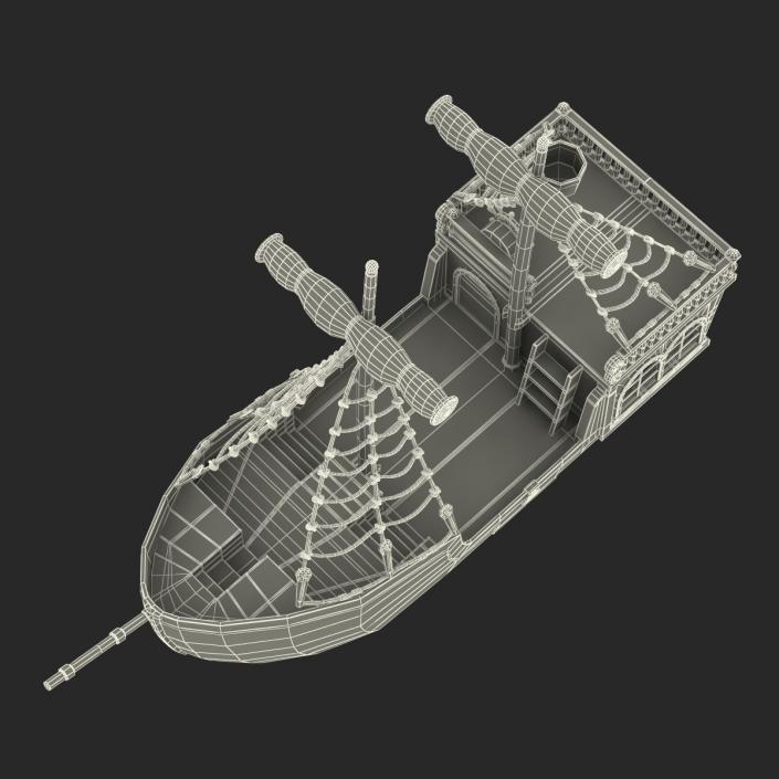 3D Toy Sailboat 3 Red model