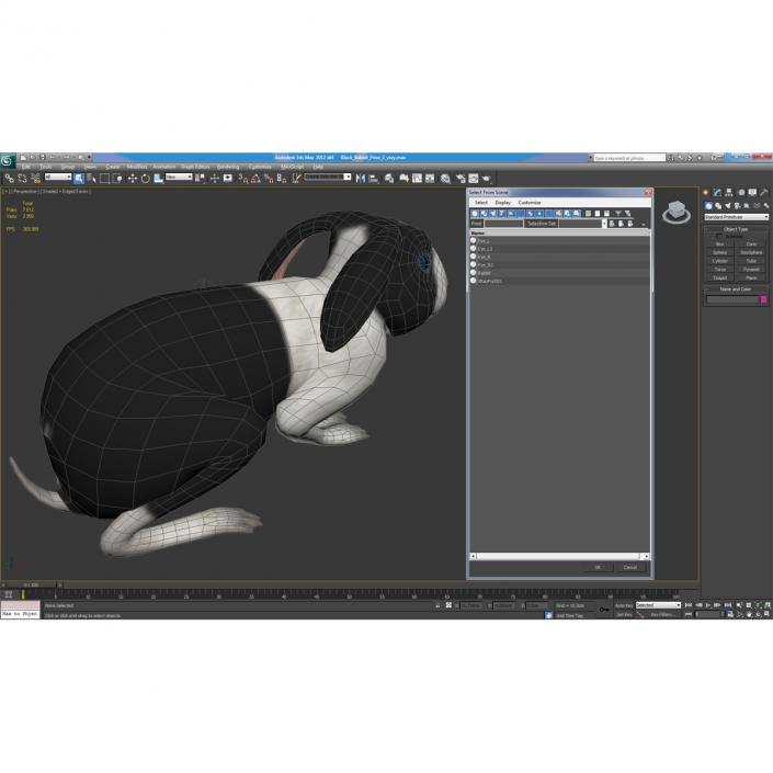 Black Rabbit Pose 2 3D model