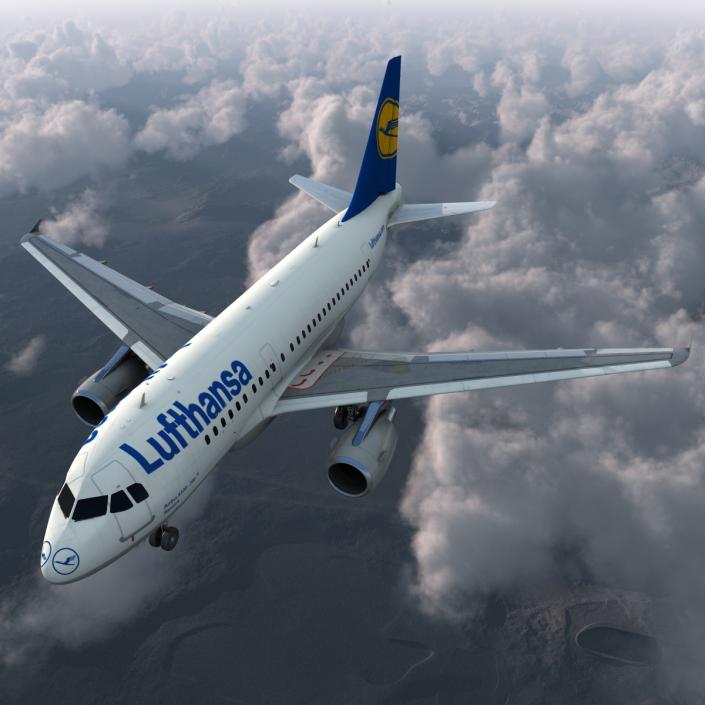 3D Airbus A321 Lufthansa