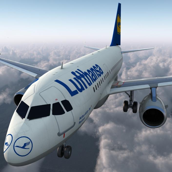 3D Airbus A321 Lufthansa