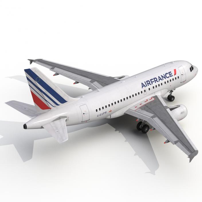 Airbus A318 Air France Rigged 3D model