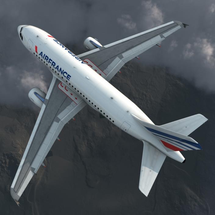 Airbus A318 Air France Rigged 3D model