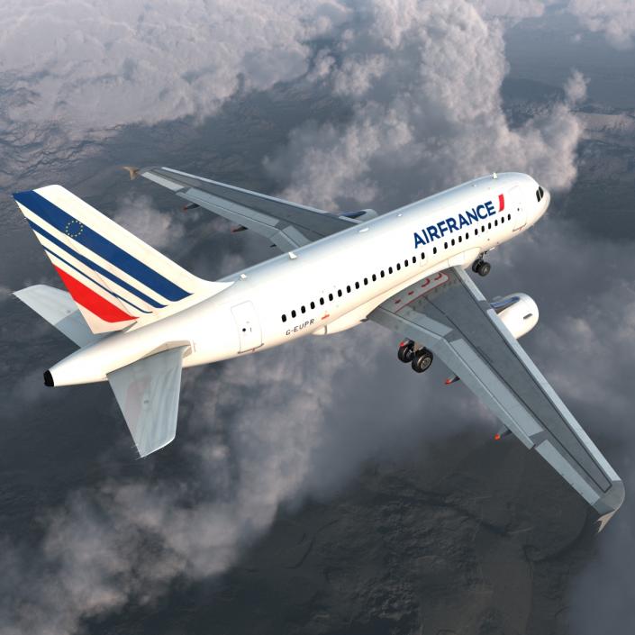 Airbus A318 Air France Rigged 3D model