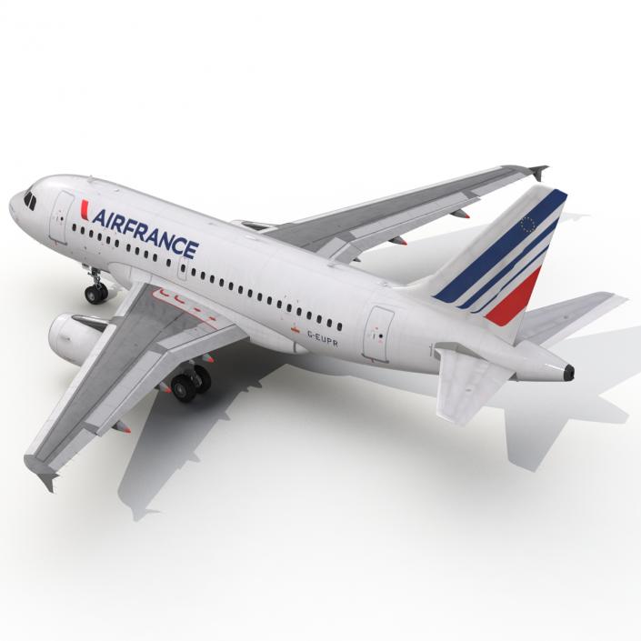 Airbus A318 Air France Rigged 3D model