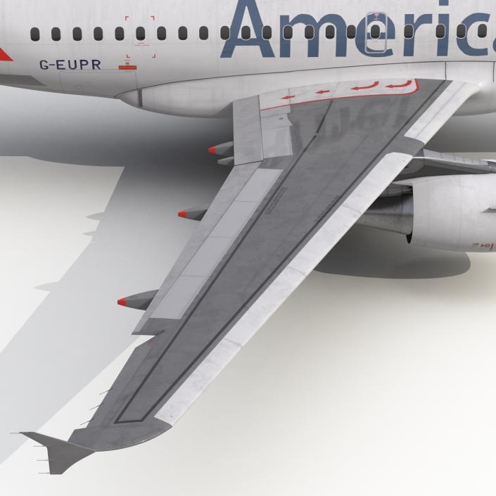 3D Airbus A318 American Airlines Rigged