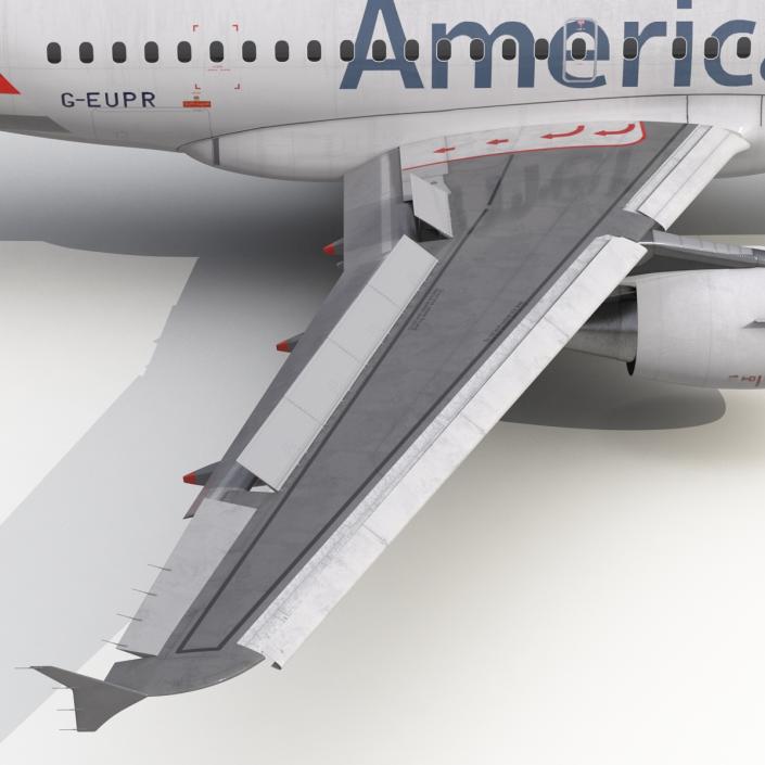 3D Airbus A318 American Airlines Rigged