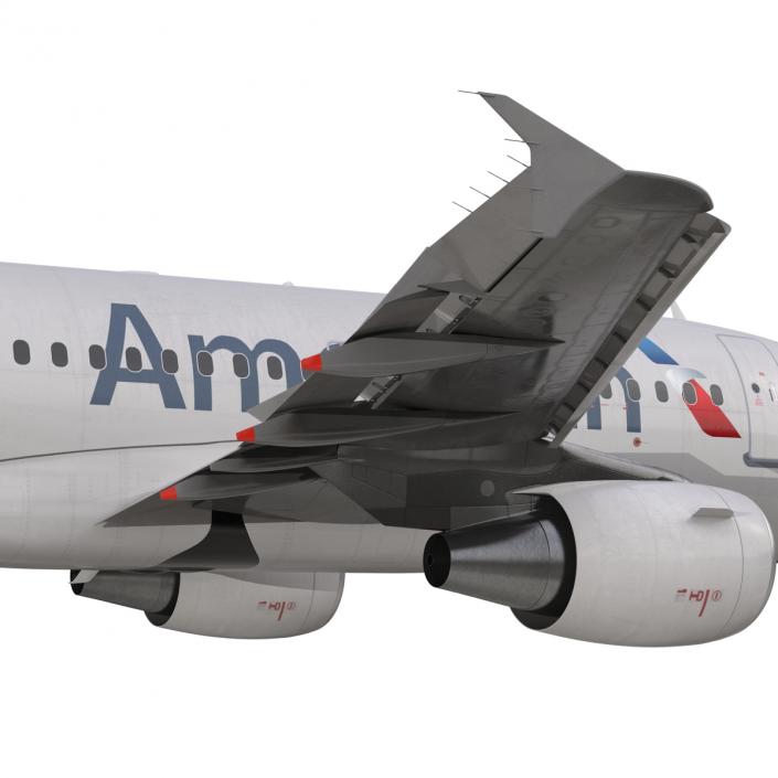 3D Airbus A318 American Airlines Rigged