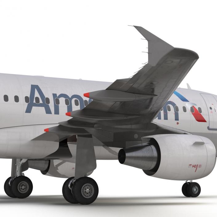 3D Airbus A318 American Airlines Rigged