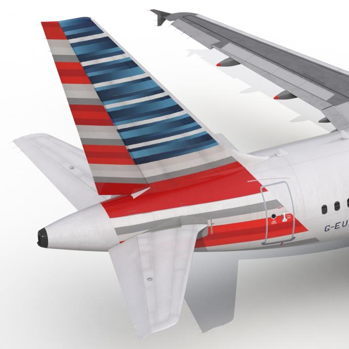 3D Airbus A318 American Airlines Rigged