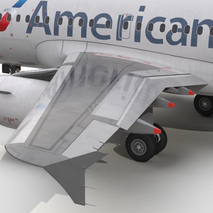 3D Airbus A318 American Airlines Rigged