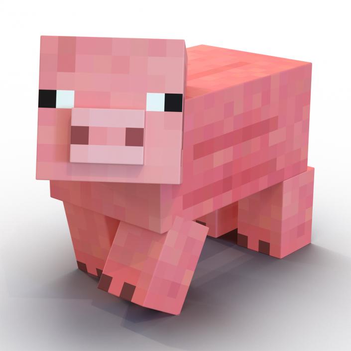 3D model Minecraft Pig Rigged