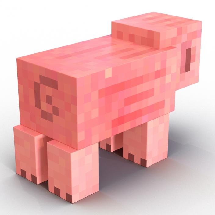 3D model Minecraft Pig Rigged