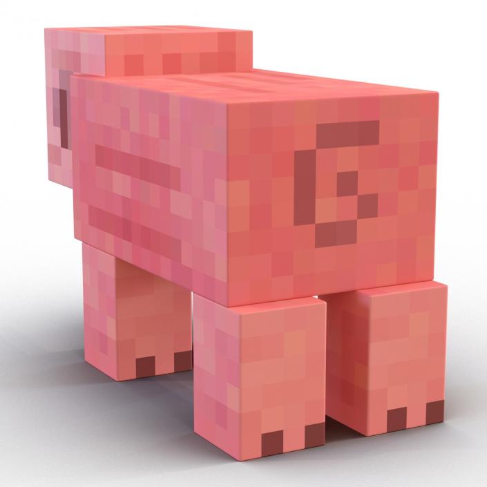 3D model Minecraft Pig Rigged