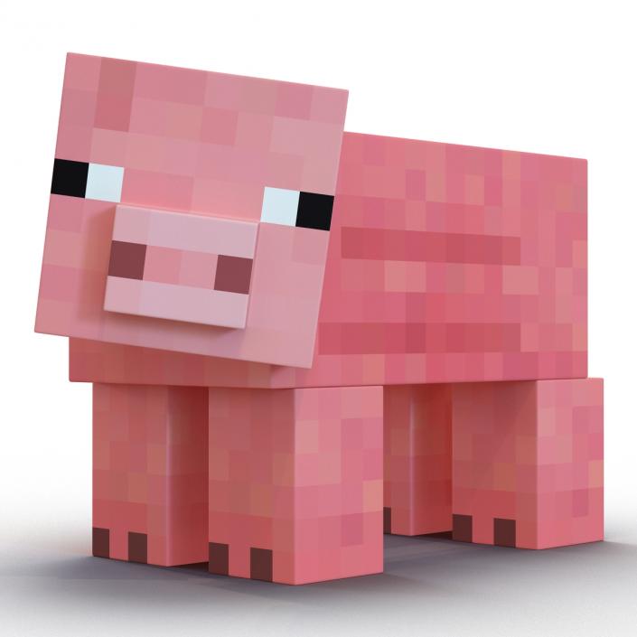 3D model Minecraft Pig Rigged