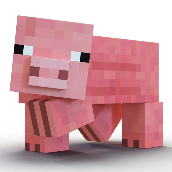 3D model Minecraft Pig Rigged